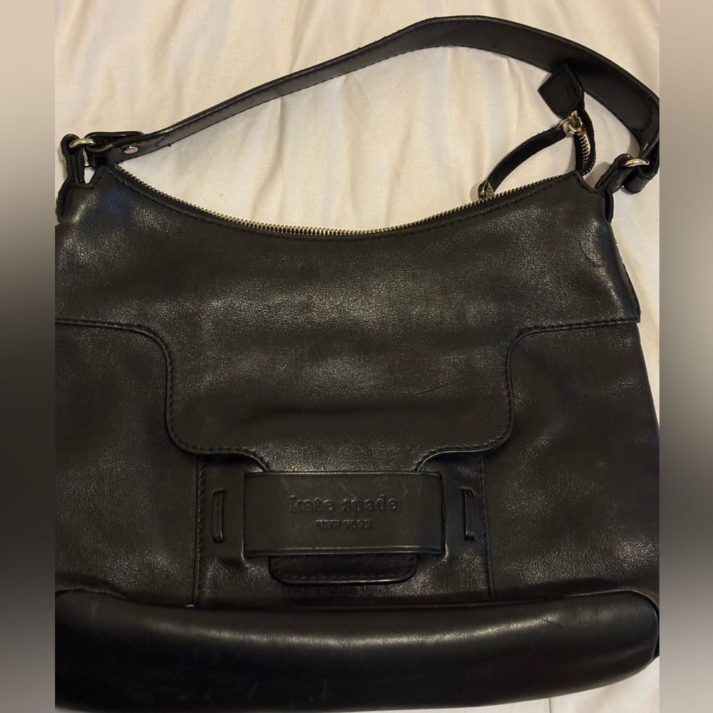 KATE SPADE BLACK LEATHER SHOULDER BAG